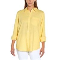 Gap Women’s SM Long Sleeve Linen Blend Shirt,