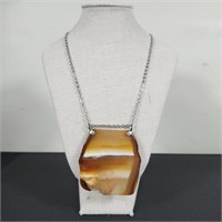 Natural Agate Pendant Necklace