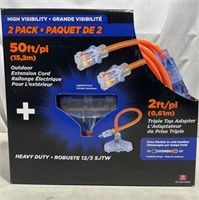 2 Pack Of 50ft Outdoor Extension Cord