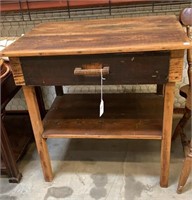 Two Tier Wooden Table with Drawer