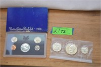 US 1968 Proof Set & 1776-1976 Bicentennial Silver