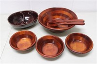 Wooden Salad Set & Marcrest Stoneware