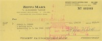 Zeppo Marx signed check