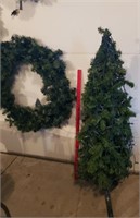 (3) LG. OUTDOOR WREATHS & TREE, ALL LIGHTED