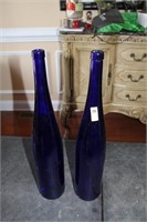Pair of blue bottles