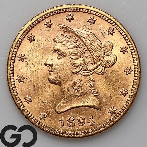 1894 $10 Gold Liberty, Near Gem BU Bid: 2,100