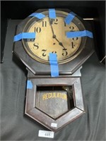 Vintage Wooden Sessions Regulator Wall Clock.