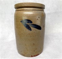 Blue Decorated Stoneware Jar Crock
