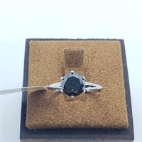 Certified 10K  Black Diamond(1.5ct) Ring