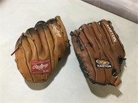 Baseball gloves: Rawlings & Easton