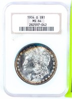 Coin 1904-O Morgan Silver Dollar NGC MS64