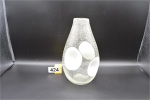 Vintage MCM Bubble Art Glass Vase