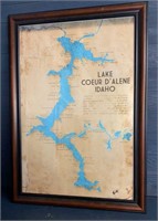 Large Framed Lake CDA Map