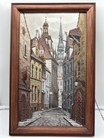 Vintage old town print. 
RefboothWall12