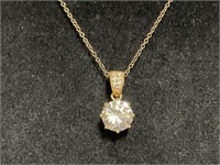 Sterling CZ Necklace 3.3gr TW, 18"