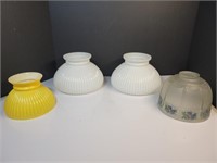 4x Vintage glass lamp shades, milk glass, f