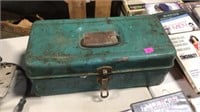 Small metal toolbox with contents