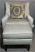 Arhaus Camden Collection Side Chair and Ottoman