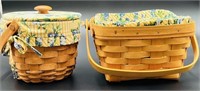 2 Matching Longaberger Baskets W Liners