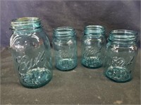 Blue quart & 3 pint jars