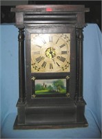 Antique Joseph L Smith reverse painted shelf clock