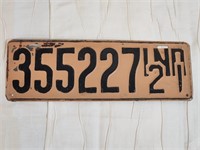 ANTIQUE INDIANA LICENSE PLATE