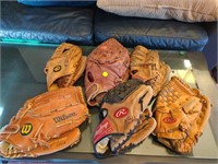 Collection of baseball mits