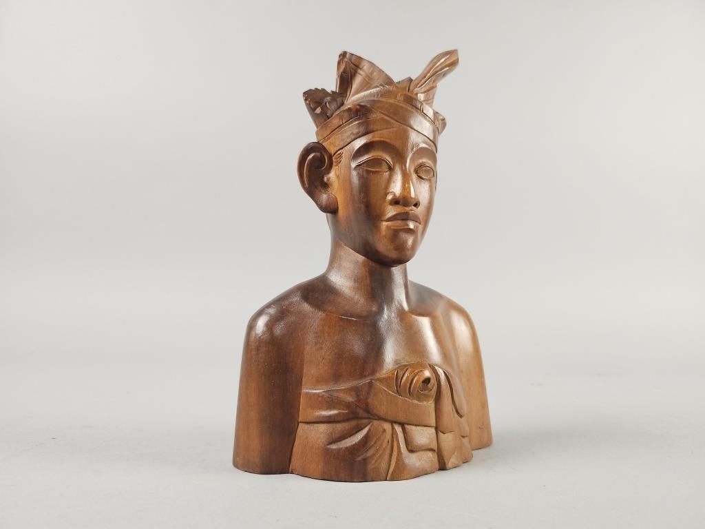 Vintage Klungkung Bali Young Warrior Bust