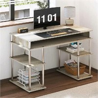SogesGame Computer Desk with 2 Tier Shelves, 47.2