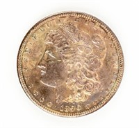 Coin 1890-S Morgan Silver Dollar-Ch AU+ Toned