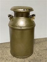 Vintage metallic gold painted milk can