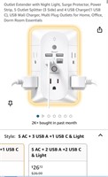 Outlet Extender with Night Light, Surge Protector