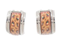 Hermes Enamel Clip On Earrings