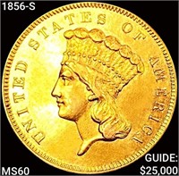 1856-S $3 Gold Piece