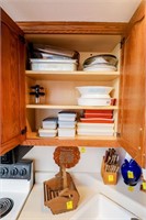 (2) Contents of Cabinets-Tupperware, Baking Dishes