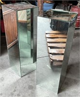 2 Mirrored Stands. 12" x 12" x 36 high. #LYS.