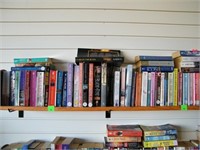 SHELF OF MIXED PAPERBACK BOOKS