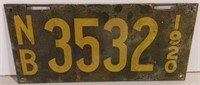 1920 New Brunswick License Plate
