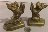 Dog Terrier Two Metal Bookends