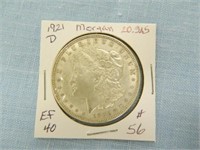 1921D Morgan Silver Dollar - EF-40