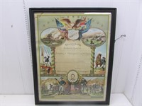 Framed Frederick Hoefler Civil War Discharge –