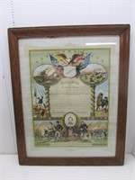 Framed Joseph Allen Civil War Discharge –