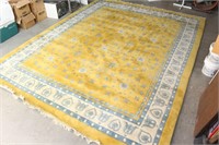 Very Large 11½x15ft Yellow & Blue Wool Rug