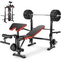 VIBESPARK Weight Bench  600lbs  5-in-1