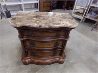 3 drawer marble top night stand