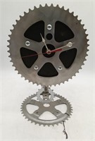 (M) Home Made Clock Made From Bicycle Parts 12"