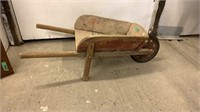 Small Wooden Wheelbarrow 14" h X 37" l X 16" w