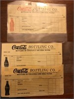 Lot of 3 1920s Coke receipts