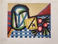 1945 Hand Signed Picasso Abstract Still Life