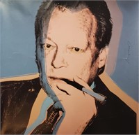 Signed Rare Andy Warhol, Willy Brandt 27 x 27